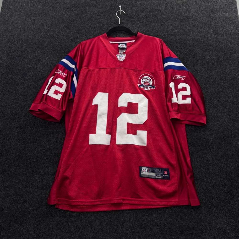 Vintage Tom Brady Patriots Reebok Jersey AFL 50th Anniversary Red Mens 52